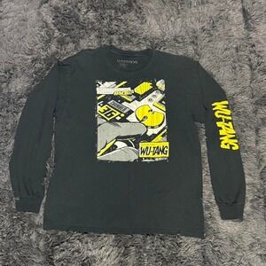 Wu-Tang Clan Long Sleeve Graphic T-Shirt Black Comic 36 Chambers Mens Small